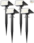 HGGH Solar Lights Outdoor Waterproof IP67 60 LED 3 Lighting Modes Solar Spot Lights Outdoor for Yard Garden Pathway Landscape Auto On/Off Function 2 in 1(Cool White 4 Pack)