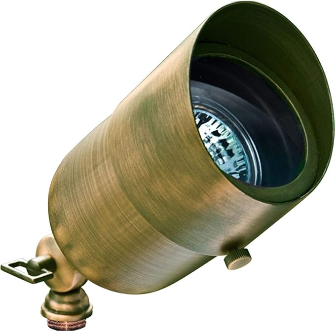Dabmar LV29-HOOD-ABS Solid Brass Hooded Spot Light 20W 12V Antique Brass Finish