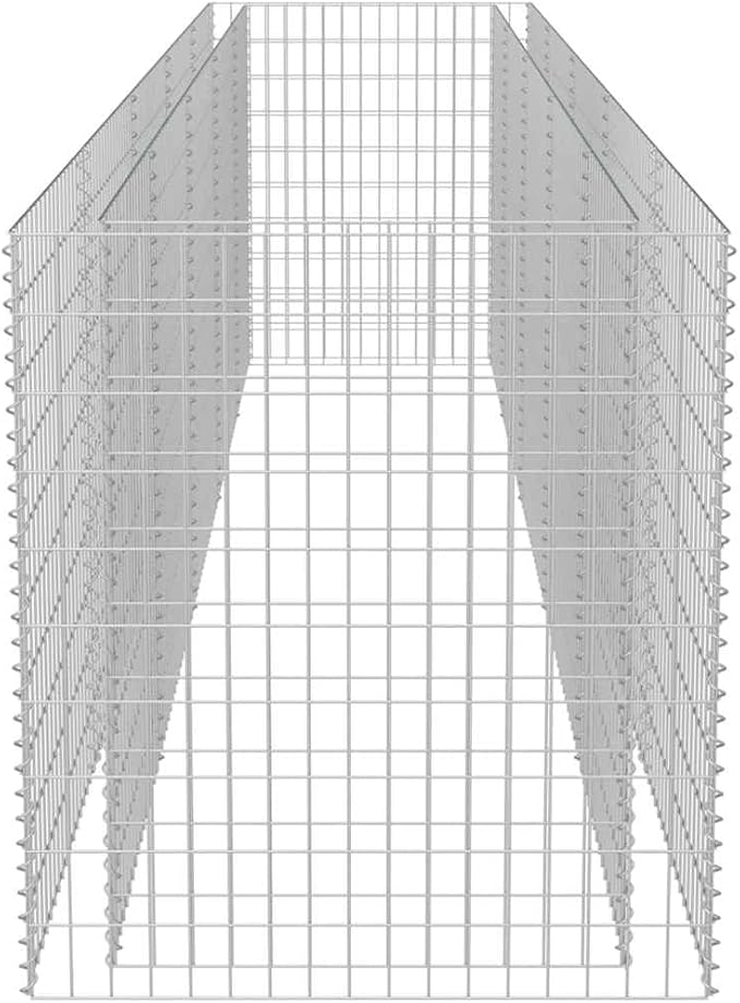 Gabion Raised Bed Galvanized Steel 177.2x35.4x39.4 Outdoor Raised Garden Bed Planter Box for Flower and Vegetable Garden Sturdy and Durable Metal Raised Planter for Patio and Backyard