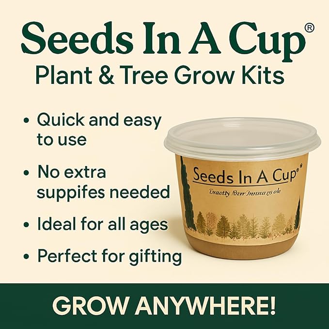 Seeds In A Cup® Custom Garden in A Box – 10-Pack Grow Kit with 50+ Vegetable &amp Herb Seed Options Complete Indoor/Outdoor All-in-One Gardening Starter for Beginners Families &amp Food Love