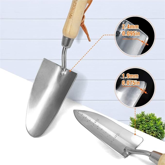 8-Piece Garden Tool Set Heavy Duty Stainless Steel with Wooden Handle Hand Tools Suitable Gift for Gift Giving