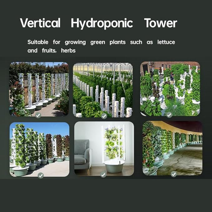 Hydroponic Growing Kit System with 4 LED Grow LightsHydroponics Tower Set 7 Layer 28 Pots Planter Vertical Hydro Tower Indoor Herb Garden Kit for Lettuce Veggies and Fresh Greens