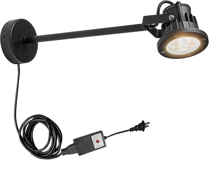 24 Hours Timer LED Lights Include Bracket Shop Signs Billboards Spotlights Waterproof Bending Lights Wall Courtyard Light 10W 3000K 9.84ft UL Plug Cord Security Lighting
