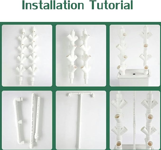 AMNOOL Hydroponics Growing System Vegetable Plant Tower Water Circulation System Detachable Multi-Layer Desktop Planting Frame32 Sites//1pc