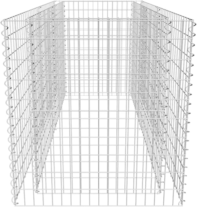 Gabion Raised Bed Planter Raised bedsGalvanized PlanterFlower BedTroughMetal PlanterRaised Garden BedSteel 70.9x35.4x39.4 Silver