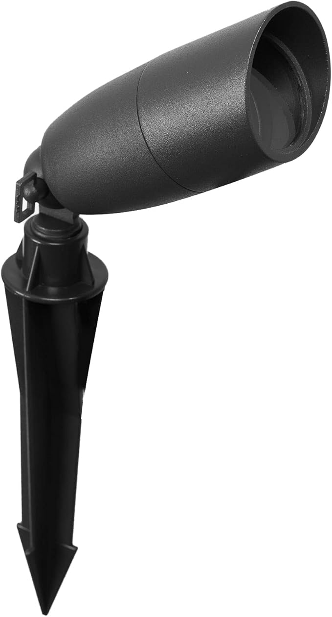 SEVEN LIGHTING LED Low Voltage Outdoor Directional Lights - 12V AC 36° Beam Angle Landscape Spot Up Light- All Accessories Included IP67 Waterproof 3000K Warm Aluminum Housing Black 12P (DL-128)