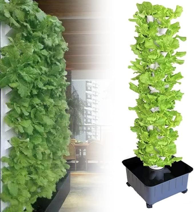 Hydroponic Growing sytem Kits Gardening Indoor Grow System Vertical Grow Tower 15 Layer 45 Plants Sites for Fresh Garden Fruits Vegetables