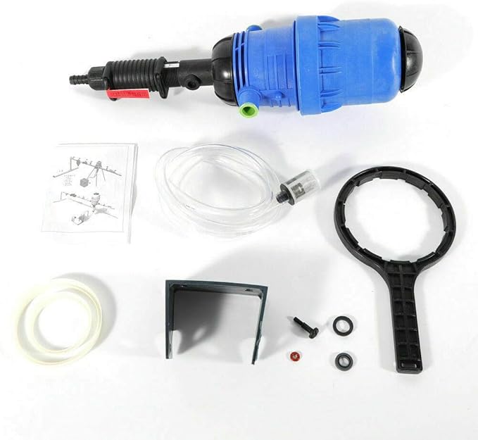 TFCFL Drip Infusion Fertilizer Machine Fertilizer Injection Machine with Water Conservancy Chemometer Proportioner 0.4-4% for Garden Animal Husbandry 20-2500 L/h (Blue)