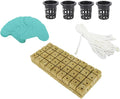 72 Sets Rockwool Cubes and Net Pots for Hydroponics Strong Water Absorption Garden Soilless Cultivation Cloning Kit with 50 Net Cups for Home Hydroponics Growing System