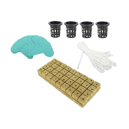 72 Rockwool Cubes 1 Inch Hydroponic Growing Blocks with 2 Inch Net Pots for Hydroponics System and Seed Starting