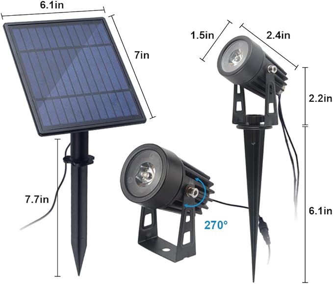 APONUO Bundle of 2 Items Solar Fence Post Lights Led Solar Spotlights