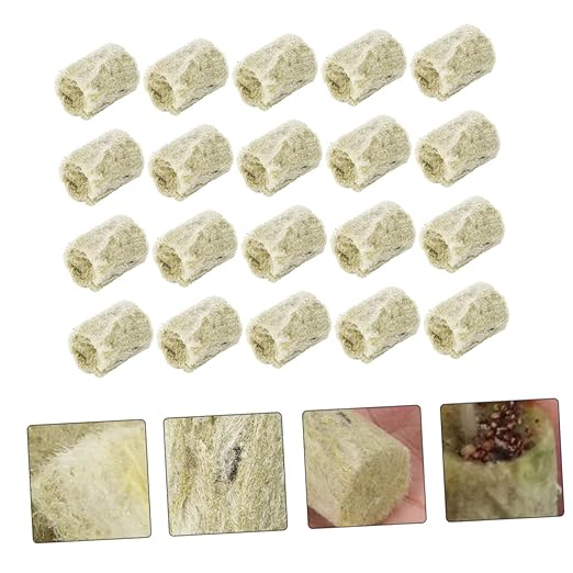 Sosoport 80pcs Hydroponic Wool Plugs for Soilless Planting Grow Blocks for Indoor Gardening High Water-Holding Capacity and Permeability for DIY Projects and Nursery Use