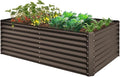 Heavy-Duty Galvanized Steel Raised Garden Bed for Outdoor Vegetable Fruit and Flower Planting – Rust-Resistant Metal Planter Box (Brown - 6x3x2 ft)