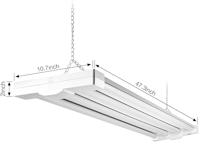 AntLux 4ft LED Grow Light 80W (600W Equivalent) Full Spectrum Integrated Growing Lamp Fixture for Greenhouse Hydroponic Indoor Plant Seedling Veg and Flower Plug in with on/Off Switch