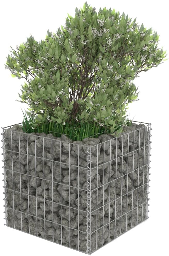 Gabion Raised BedOutdoor Garden GabionsStone BasketsPlanters Raised Vegetable BedsGarden DecorationGalvanized Steel 19.7x19.7x19.7