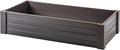 New Age Garden ECOFLEX Stackable Raised Garden Bed (2×4 ft) Open Bottom Composite Planter Stackable Non‑Toxic Eco‑Friendly Walnut Finish
