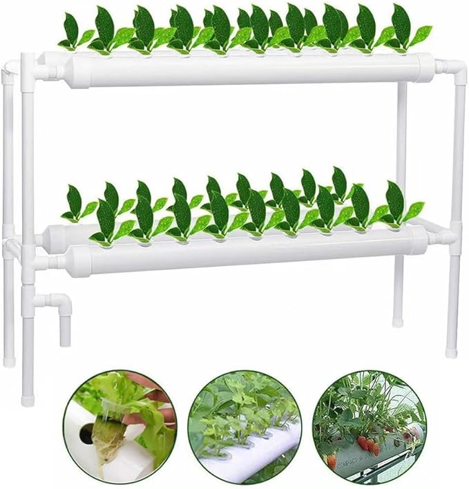 Indoor Garden Hydroponics Growing System Kit Hydrophonic Planter Grower PVC Drinking Water Pipe Soilless Cultivation for Vegetable
