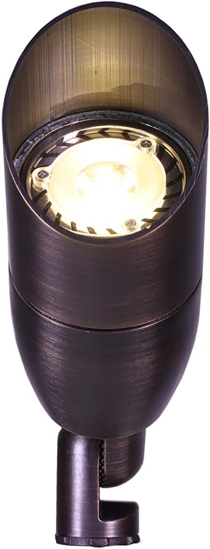 BestPro Lighting 12V Landscape Lighting 3W LED Brass Directional Bullet Light (106BRZLED)