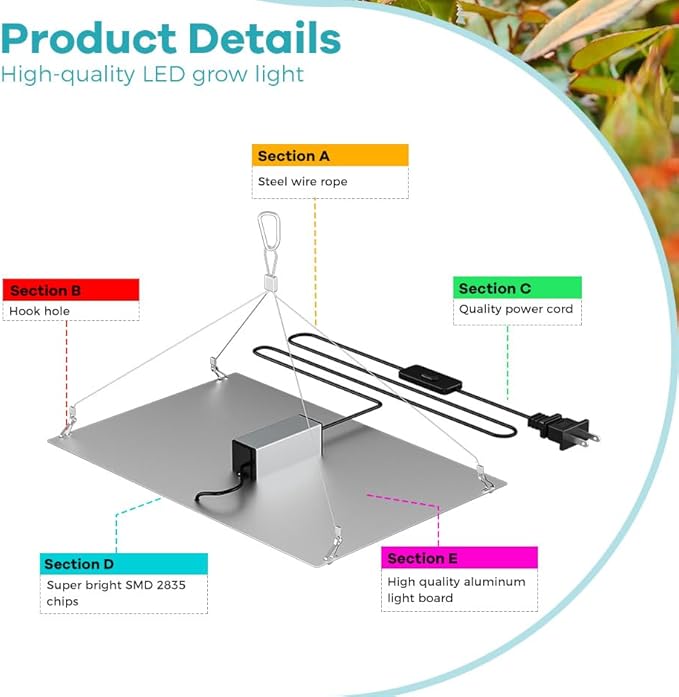 2PCS 2000W LED Plant Lights 360leds Full Spectrum Grow Lamps Equipped With 2835 Smd Chips Plants Lamp Offer A Full Spectrum Similar To Sunlight Covering UV IR Perfect For Indoor Seeds Veg&ampBloom St