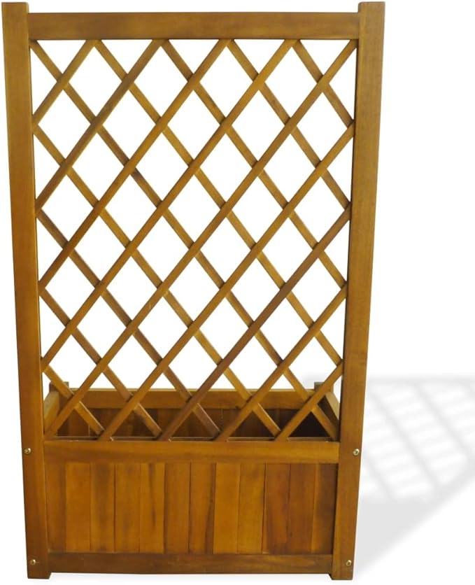 Natural Wood Planter Solid Fir Wood Medium Size Galvanized Wire Garden Steel Welded Grid Fence Landscape Triangular Fencing - Bed &amp Rock Walls