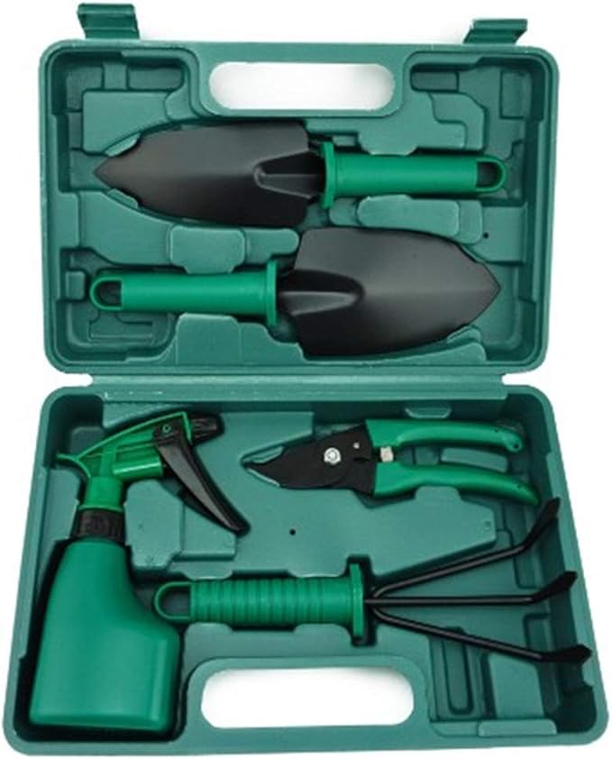 5 of Set Garden Tools SetGardening Tools Gardening Gifts Tool Set with Garden Trowel Pruners and MoreVegetable Herb Garden Hand Tools with Storage Box (Green)