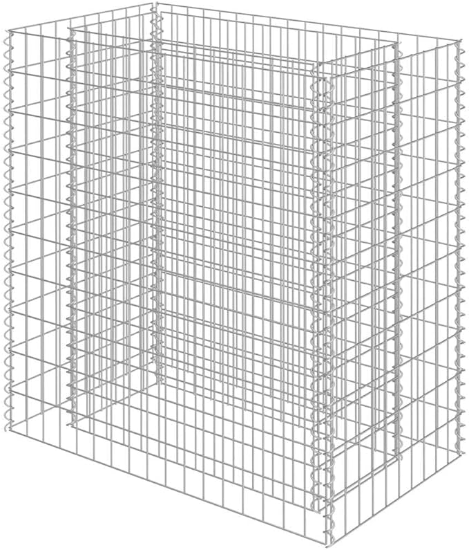 35.4 Galvanized Steel Gabion Planter 3086 lbs Patio Flower/Herb/Tomato Bed Silver