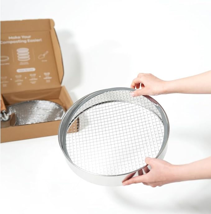 Reencle Garden Tool Set | Stainless Steel Sifter Set with 4 Sieve Meshes | Garden Trowel | Filter Mesh(36912mm)
