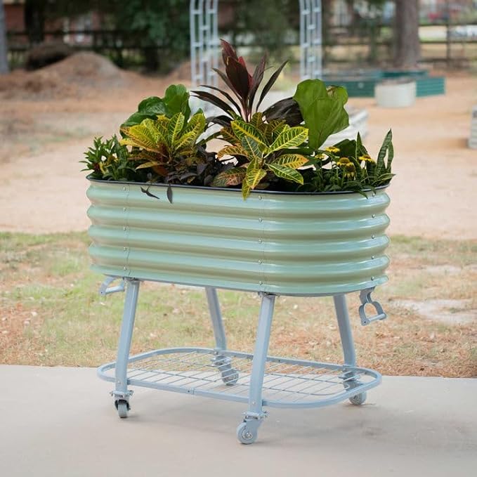 Vego garden 2' x 4' Raised Garden Bed with Legs and Wicking Cell System - S Series Perfect for Gardening Vegetables Herbs &amp Flowers - Outdoor &amp Indoor Elevated Planter Box -Modern Gray