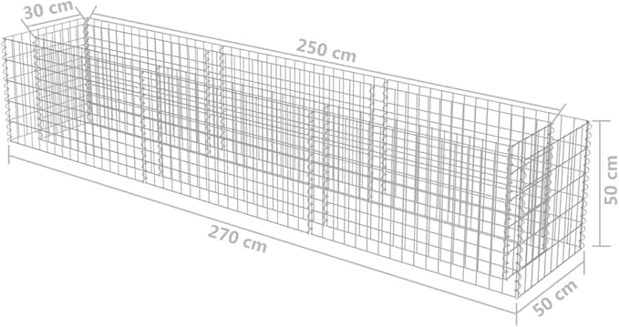 Gabion Raised BedOutdoor Garden GabionsStone BasketsPlanters Raised Vegetable BedsGarden DecorationGalvanized Steel 106.3x19.7x19.7