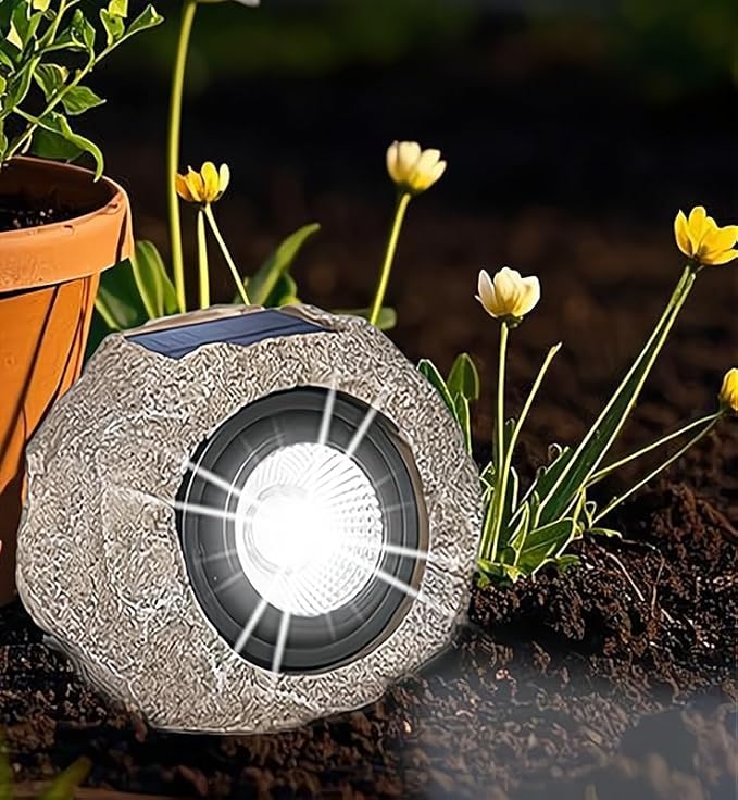 1/2/4 Pack Solar Rock Lights Outdoor Waterproof LED Landscape Decor - Bright Stone Garden Spotlights for Pathway Yard Pond - Durable &amp Auto On/Off (1)