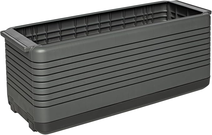 NuVue Modular Garden Planter 2-Pack Set - Innovative Planter Boxes for Indoor and Outdoor Gardening with Configurable Tiered Design Easy Install Gray/Gray Set of 2