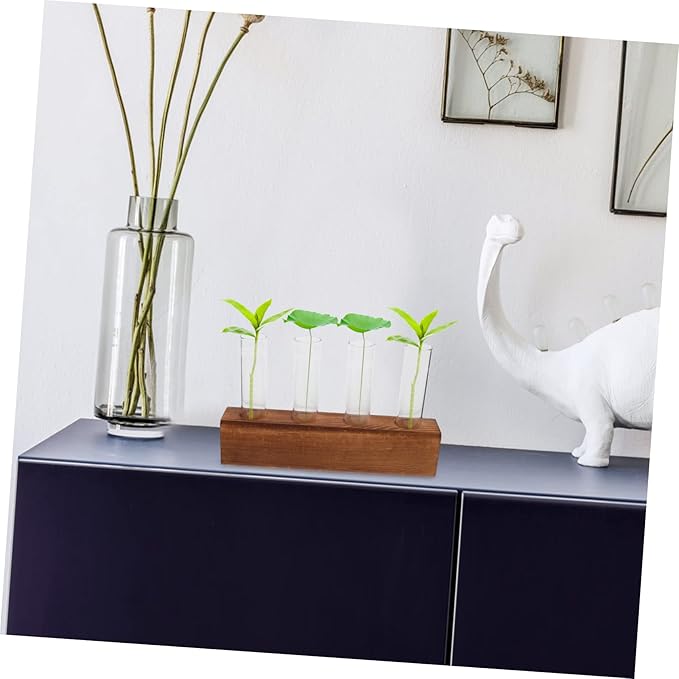 Happyyami 3 Sets Plant Propagation Station Plants Terrarium Desktop Vase Flowers Decor Upholstery Trim Test Tube Vase Test Tube Plant Terrarium Water Planter Hydroponic Plants Vase Decor Air