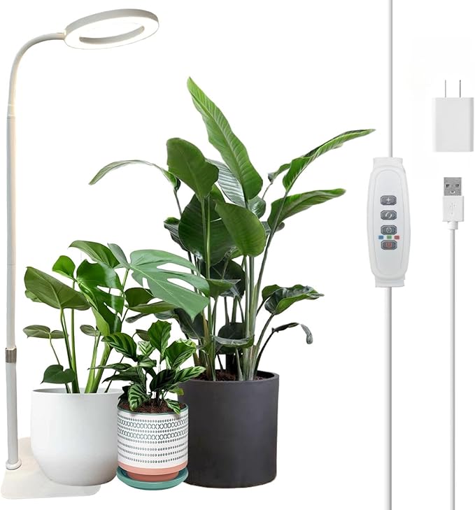 LED Grow Light for Indoor Plants Full Spectrum led Grow Light35 inches Adjustable HeightGrowing Lamp with TimerDimmable BrightnessIdeal for Tall Plants