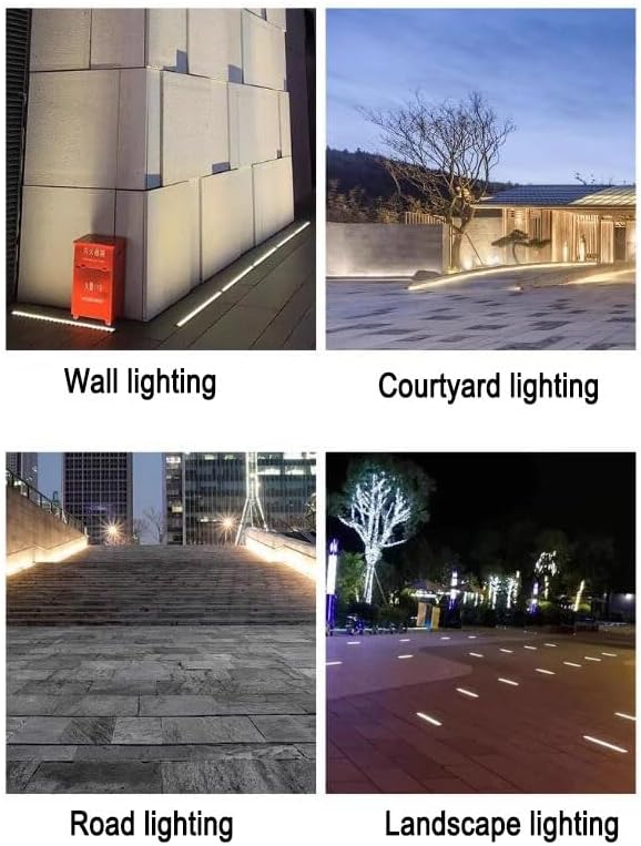 LED Landscape Lights - Outdoor Buried LightsRectangle Ground Light Waterproof Recessed Spotlight Garden Courtyard Floor Lamp for Patio Step Walkway Easy Installation