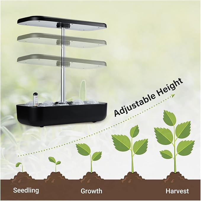 Indoor Vertical Garden Hydroponics Growing Intelligent Home Gardening ination Tool with 36W LED Lights Two Grow Modes Nursery Pots