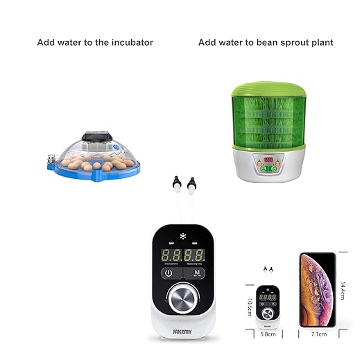 JAKEMY Automatic Drip Irrigation KitMini Size Big Power Houseplants Self Watering System with 1-23 Hour &amp 1-30 Day Interval Programmable Timerfor 15 Potted Plants Clear
