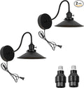 2-Pack Hook Mounted Plant Light Full Spectrum 4500K 10W Adjusted Light Beam Range 15-60° Industrial Style Goose Neck Wall Lamp for Flowers Growing Indoor Plants (DZ22x6)