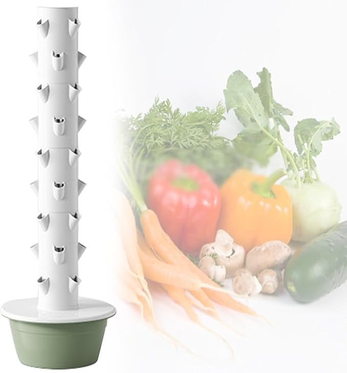 7/9-Tier Hydroponics Tower Vertical Planter Hydroponics Growing for Indoor Fruits and Vegetables with Hydrating Pump Adapter9-Tier