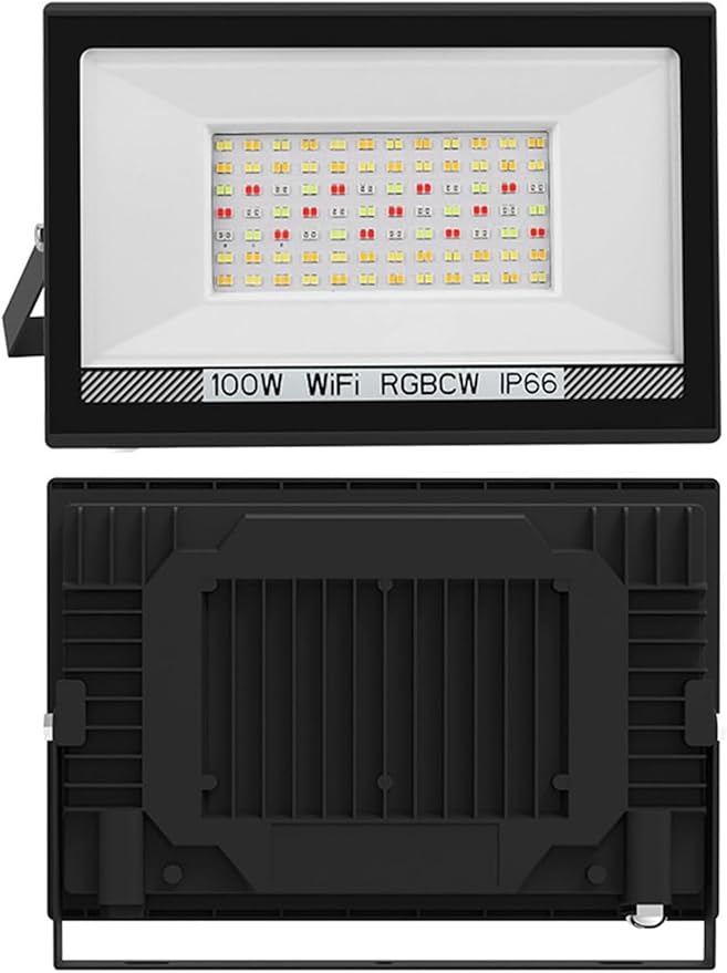 RGB LED Flood Light Outdoor 100W Equivalent Bluetooth Smart Floodlights 16 Million Color Changing Timing Music Sync IP66 Waterproof Landscape Lighting
