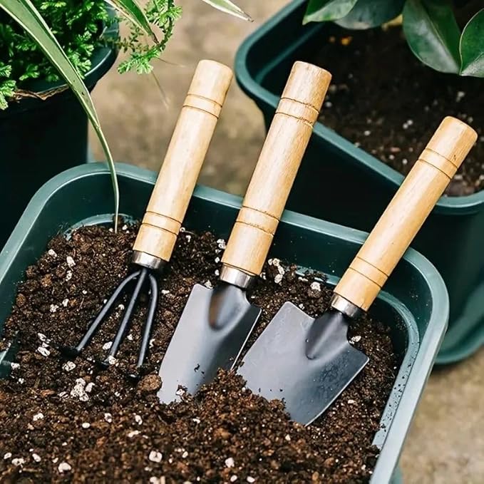 Garden Tools 3Pcs/Set Mini Garden Tool Set for Garden Plants Flower Pot Cactus Vegetables Digging Weeding Indoor Small Plants