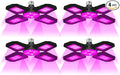 4Pack 1000W Deformable LED Grow Lamps-240 LEDs with E27/E26 Base Sunlight-Inspired Full Spectrum 4 Adjustable Panels AC 100-277V Suitable for Indoor Gardens Premium Fill Lighting for Vegetables Fruits