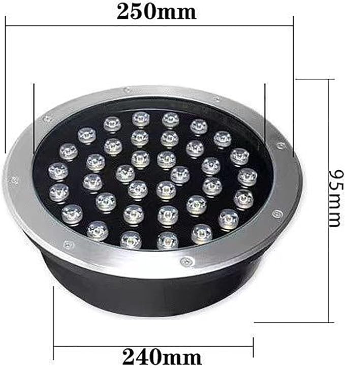 LED Landscape Lights - Outdoor Buried Lights Round Decorative Lighting Light IP67 Waterproof Embedded Led Spot Lights Garden Patio Floor lamp RGB with remotGreen-36W