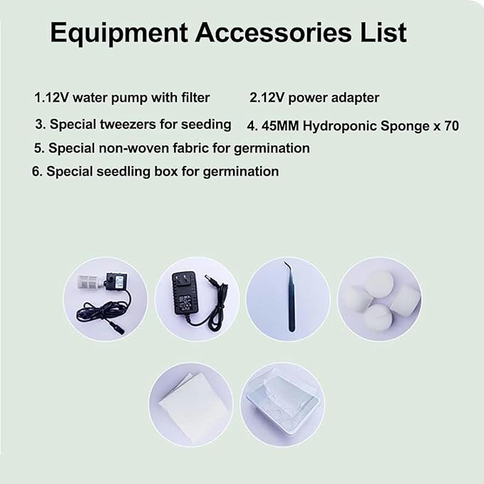 AMNOOL Hydroponics Tower Hydroponic Growing System Aeroponics Grow Kit Aquaponics Planting System for Fruits and Vegetables with Hydrating Pump Adapter Seeding Bed Net Pots**1