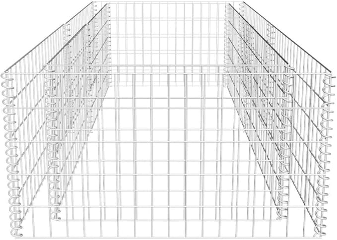 Gabion WallRaised Bed with Gabion net Flower PotBlock Wind and RainGabion Planter Galvanised Steel 71x35.4x19.7