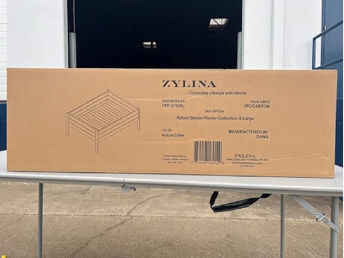 Zylina Wood Raised Garden Bed - X-Large 48x36x22 Raised Planter Boxes for Outdoor w/Legs Garden Beds Outdoors Grow Vegetables Herbs and Beautiful Flowers on Patio Balcony or Backyard.