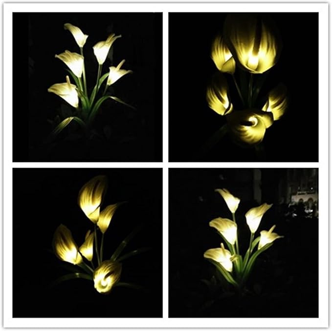 Plant Growing Lamps 2Pack Solar Light Outdoor Waterproof Solar Lily Chrysanthem FlowerLawn Lamp for Yard Path Way Landscape Decorative Garden Lamp