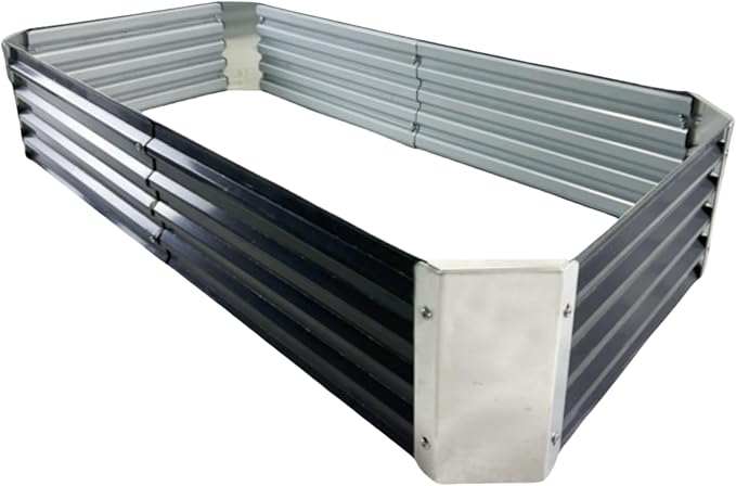 Galvanized Raised Garden Bed Outdoor Metal Quadrilateral Planter Box Deep Root Planters Boxes 3.93ft x 2.95ft Suitable for Plants Flowers Vegetables Herbs Fruits Dark Grey