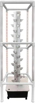 AMNOOL Hydroponics Tower Hydroponic Tower Growing Sytem Indoor Grow System with Grow Lights and Stands Soilless Cultivation Grow Tower 45 Holes Aeroponics Growing Kit