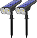 Garden Garage Patio Pathway Suitable Solar Spotlights Eight RGB Light Choices 90° Adjustable Head Outdoor Waterproof Abs Material