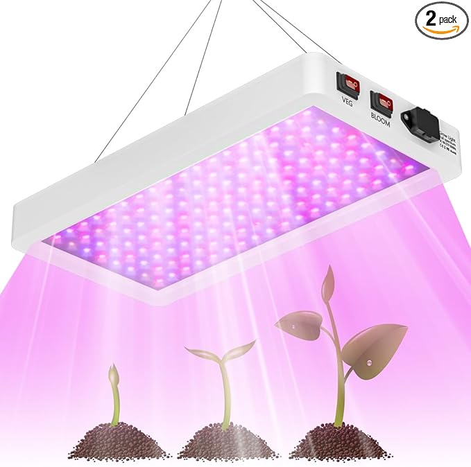 800W LED Full Spectrum Red Blue Plant Lights 100-277V Indoor Planting Fill Lamps Seeds Hydroponic Lights Veg/Bloom Modes Dimmable UV/IR Succulent Cultivate Lamp Greenhouse Tent Vege Fruits Lighting